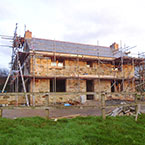 Cornish Cottage with scaffolding