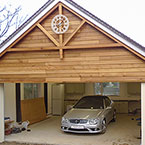 Cedar clad double garage